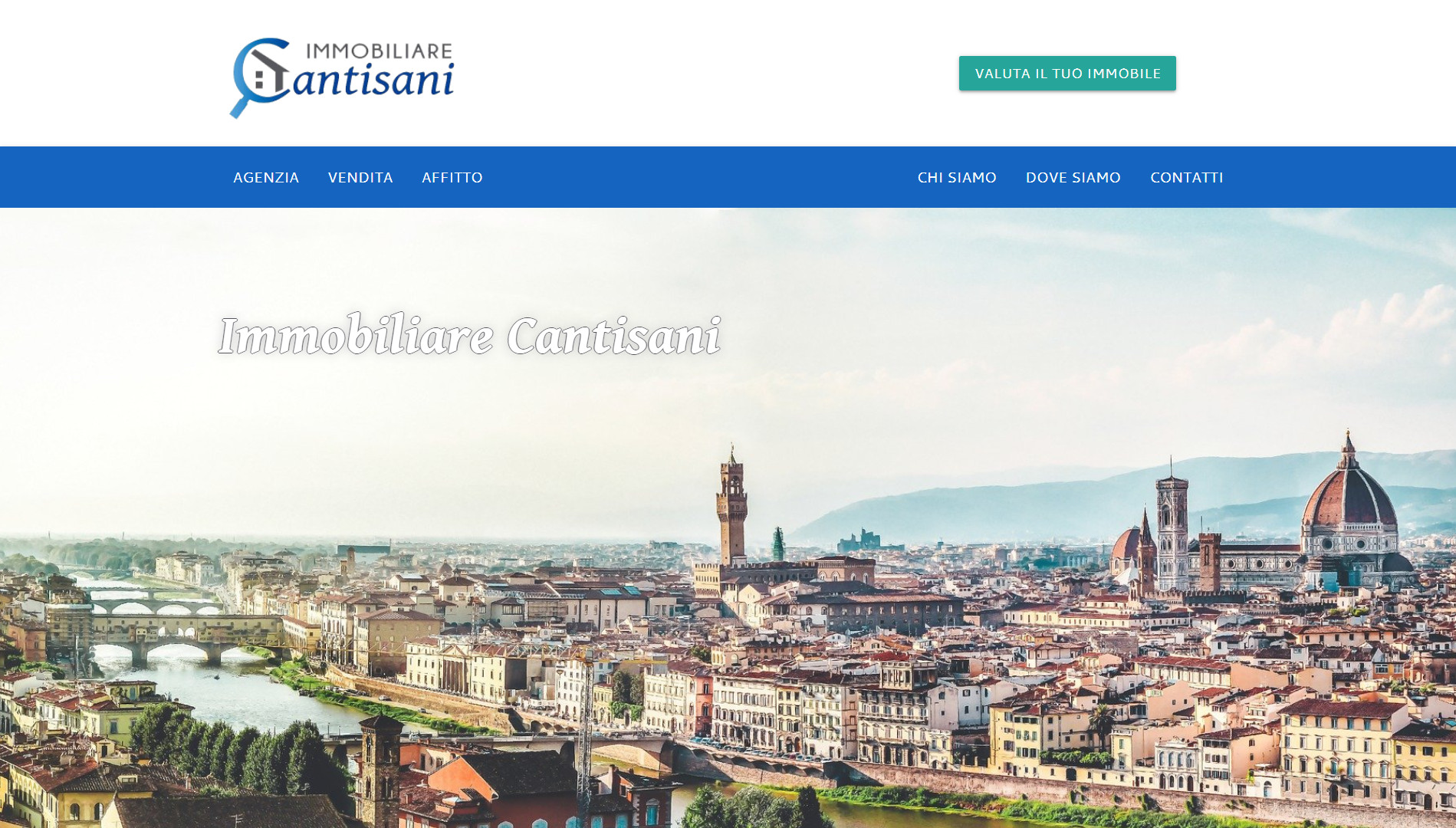 Screenshot home page sito web di Immobiliare Cantisani